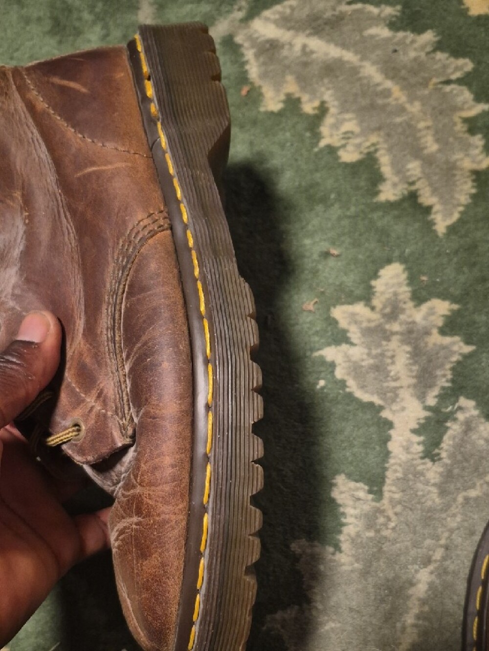 Dr. Martens Brown Leather Chukka Boots with Yellow Stitching - Picture 4 of 12